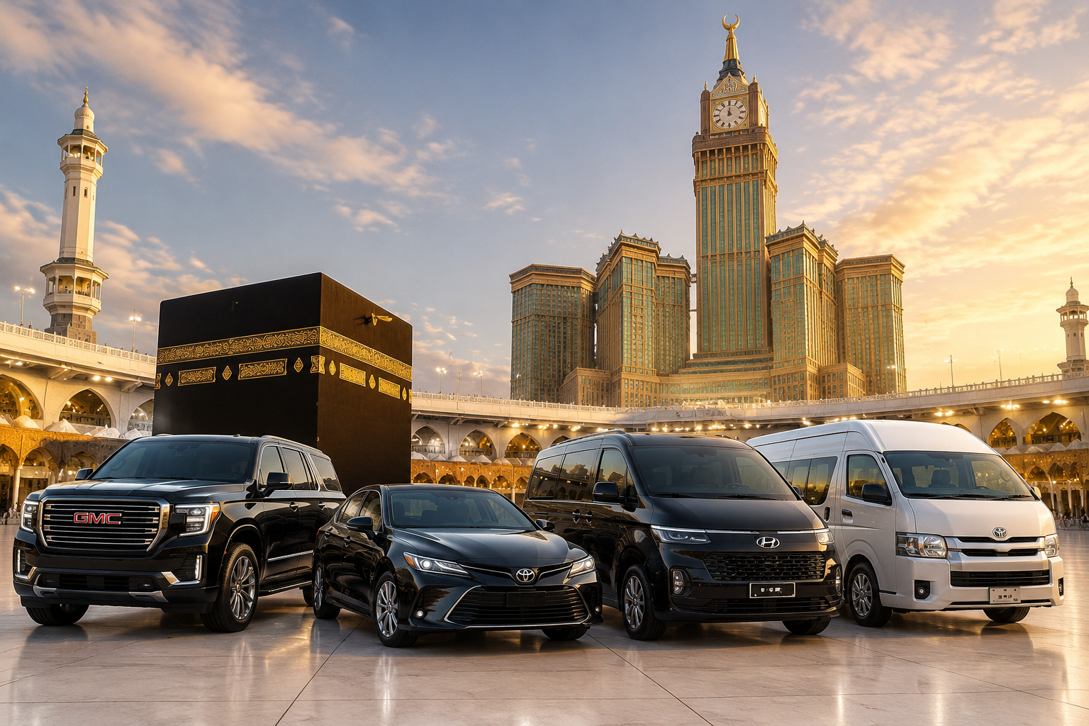 Professional driver providing private Umrah transportation service in Saudi Arabia